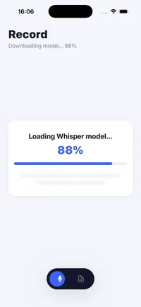 Whispr Notes — On-Device Real-Time Speech Transcription Whispr Notes — On-Device Real-Time Speech Transcription — Whisper model downloading on first launch